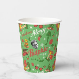 A Christmas Story Green Icon Pattern Paper Cups