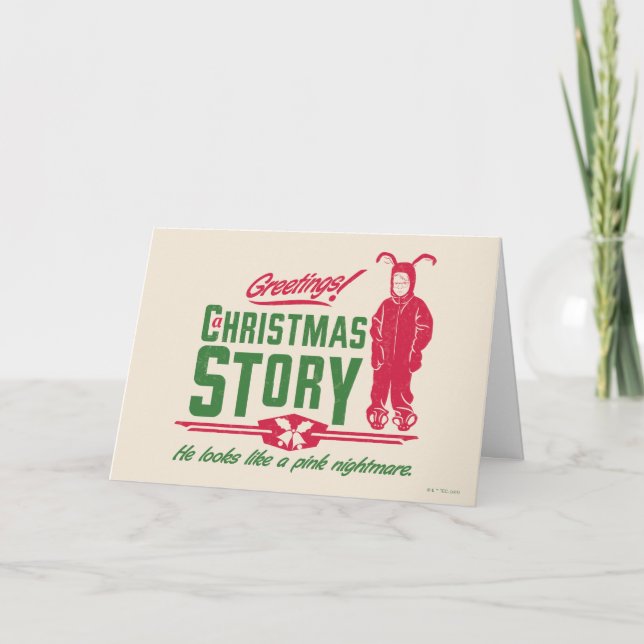 A Christmas Story | He Looks Like a Pink Nightmare Holiday Card (Front)