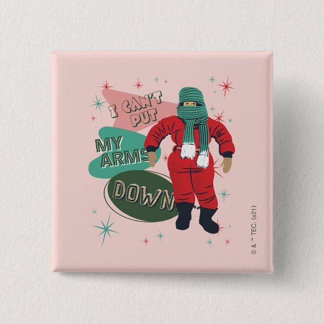 A Christmas Story - I Can't Put My Arms Down 15 Cm Square Badge (Front)