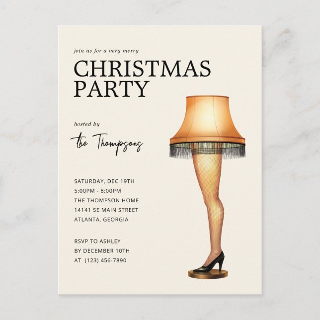 A Christmas Story Leg Lamp | Christmas Party  Holiday Postcard (Front)