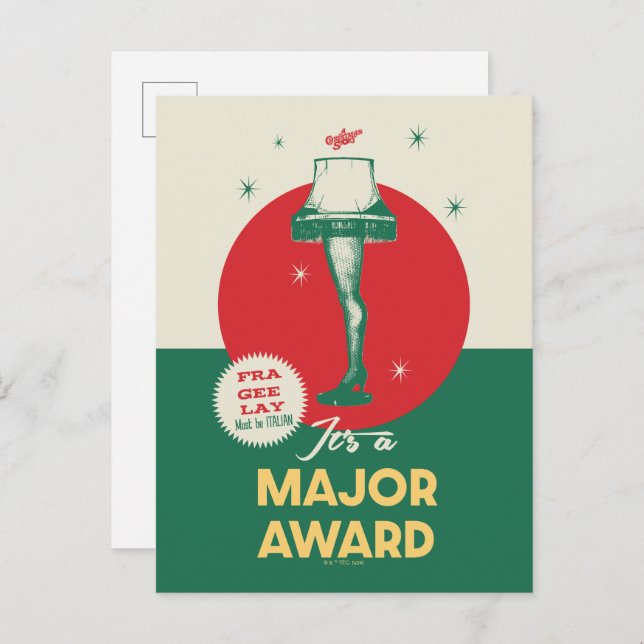 A Christmas Story | Leg Lamp Major Award Postcard (Front/Back)
