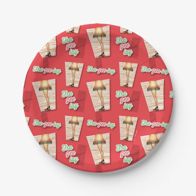 A Christmas Story | Leg Lamp Pattern Paper Plate (Front)