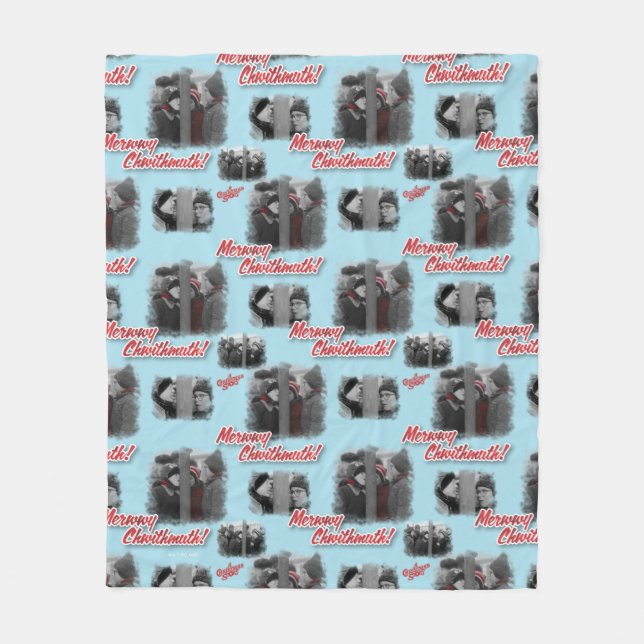 A Christmas Story | Merry Chwithmuth Pattern Fleece Blanket (Front)