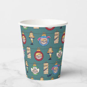 A Christmas Story Ralphie and Ornaments Pattern Paper Cups