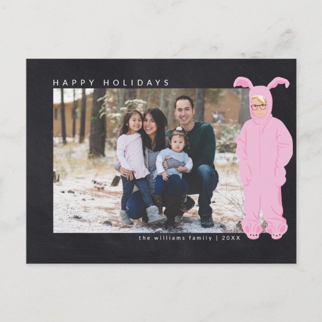 A Christmas Story | Ralphie Bunny Suit - Photo Holiday Postcard (Front)