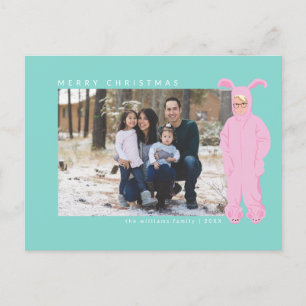 A Christmas Story   Ralphie Bunny Suit - Photo Holiday Postcard
