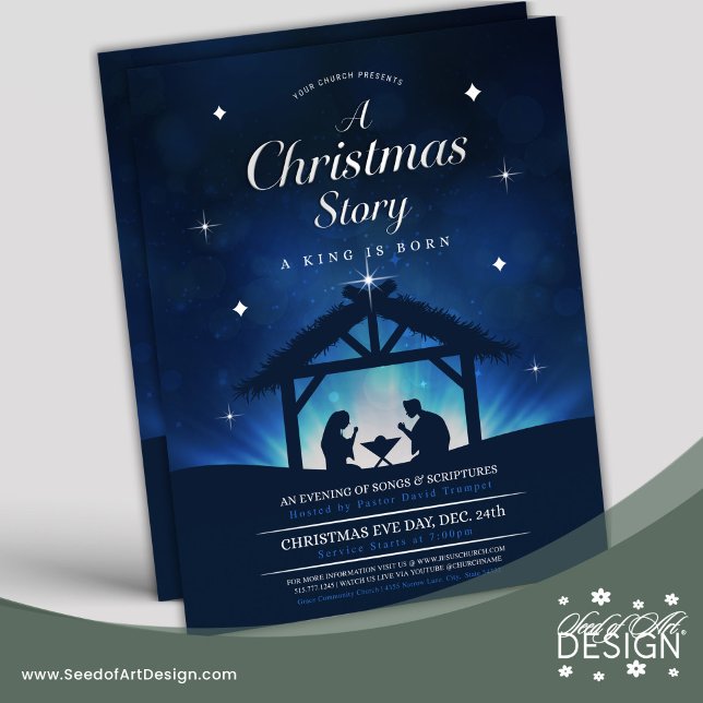 A Christmas Story The King is Born Nativity Church Flyer (Creator Uploaded)