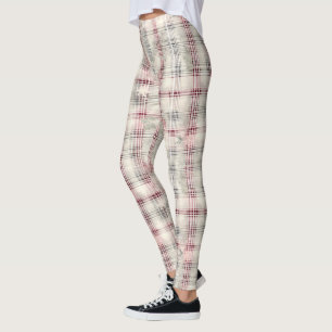 A Christmas Tartan Floral Design Series #13 Leggings