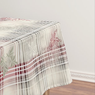 A Christmas Tartan Floral Design Series #13 Tablecloth
