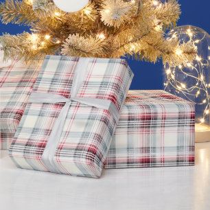 A Christmas Tartan Floral Design Series #24 Wrapping Paper