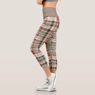 A Christmas Tartan Floral Design Series #2 Capri Leggings