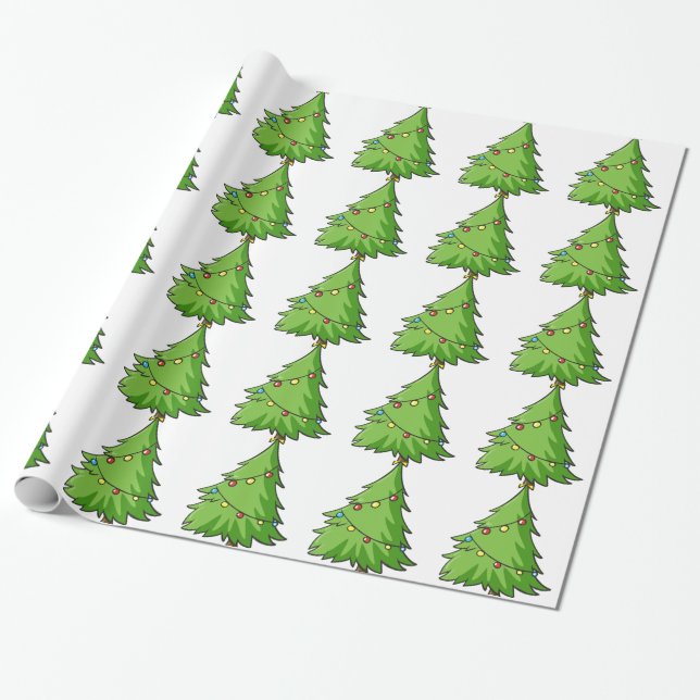 a christmas tree wrapping paper (Unrolled)