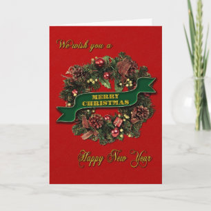 A Christmas Wreath for a business to send Holiday Card