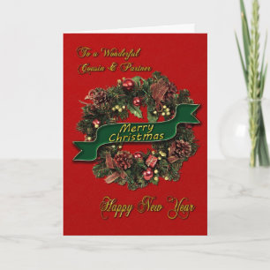 A Christmas Wreath for your cousin + partner Holiday Card