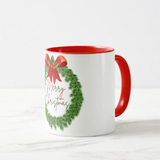 A christmas wreath mug