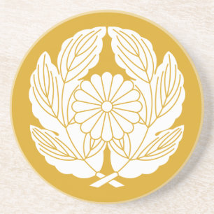 A chrysanthemum in the embrace coaster