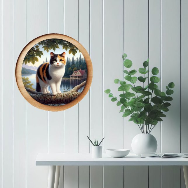A circular 3D image of a beautiful Calico cat  Poster (Creator Uploaded)