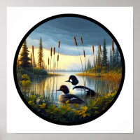 A Circular 3D Image of a Common Goldeneye Duck