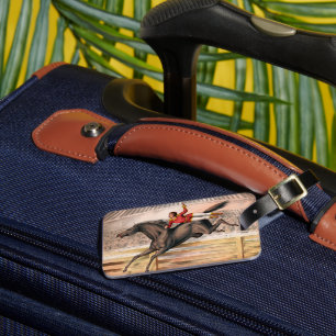 A Circus Performer Riding A Vaulting Horse Luggage Tag