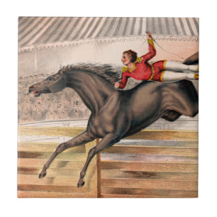 A Circus Performer Riding A Vaulting Horse Tile