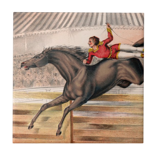 A Circus Performer Riding A Vaulting Horse Tile (Front)