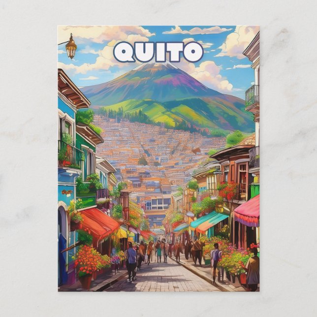 A city perched in the Andes Postcard (Front)