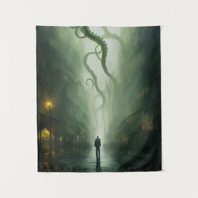 A City Under Cthulhu Horror Tapestry (Front)
