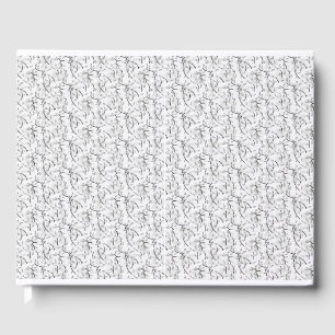 A classic black and white floral pattern, illustra guest book