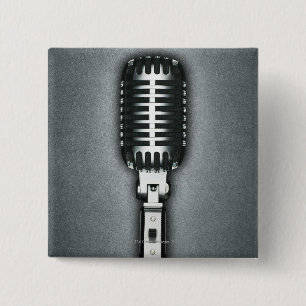 A Classic microphone 15 Cm Square Badge