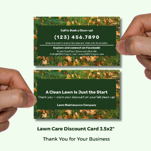 A Clean Lawn Is Just the Start Thank You Discount Card