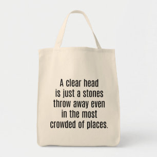 A Clear Head Grocery Tote Bag