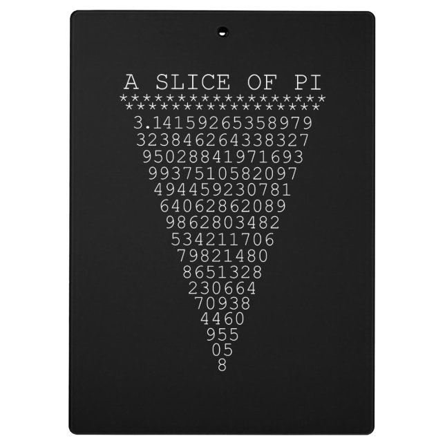 A Clever Slice of Pi Clipboard (Back)