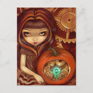 "A Clockwork Pumpkin" Postcard