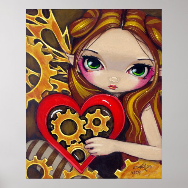A Clockwork Valentine steampunk fairy Art Print (Front)