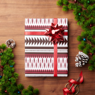 A close-up image of a colourful screen displaying  wrapping paper