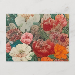 a close up of a painting of flowers invitation postcard