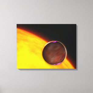 A close-up of an extrasolar planet canvas print