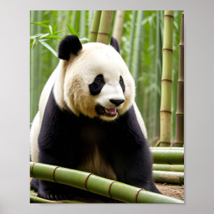 A Close-Up Portrait of a Panda Poster