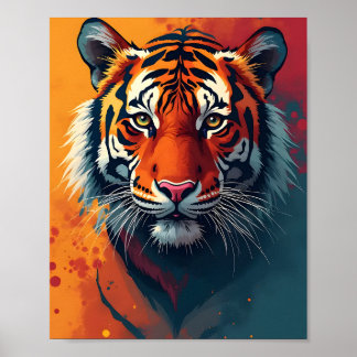 A close-up portrait tiger poster