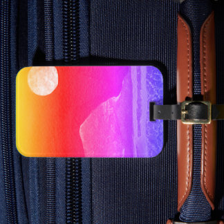 A close up view of fantasy worlds and their moons luggage tag