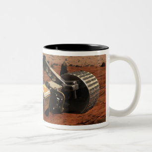A close-up view of the arm on NASA's Mars Two-Tone Coffee Mug