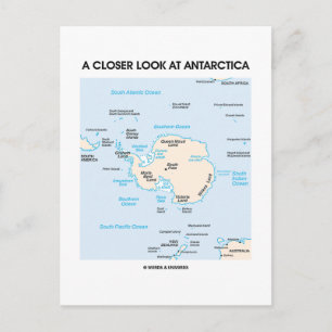 A Closer Look At Antarctica (Map Of Antarctica) Postcard