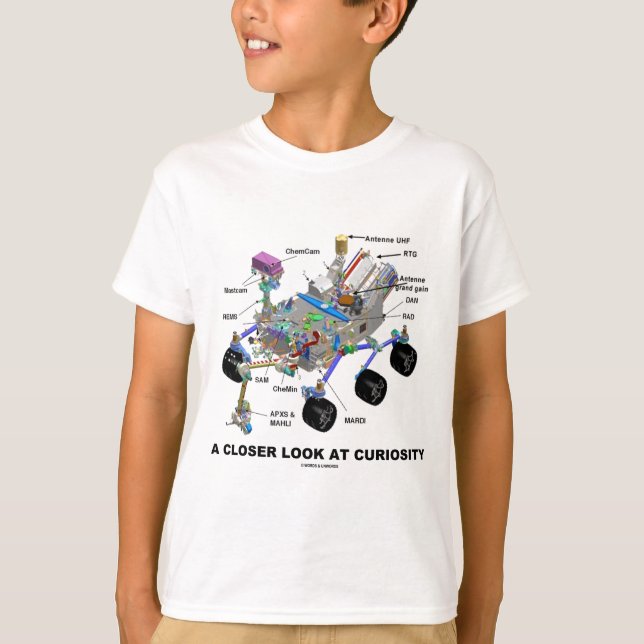 A Closer Look At Curiosity (NASA Martian Rover) T-Shirt (Front)
