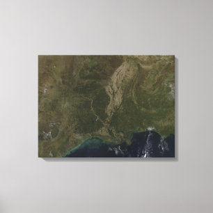 A cloud-free view of the southern United States Canvas Print
