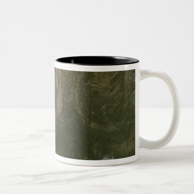 A cloud-free view of the southern United States Two-Tone Coffee Mug (Right)