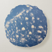 A Cloud of Cotton Round Throw Pillow (16")