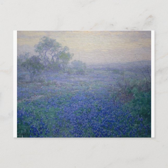 "A Cloudy Day Bluebonnets near San Antonio" Postcard (Front)