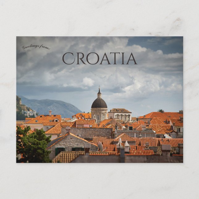 A Cloudy Day in Dubrovnik Croatia Postcard (Front)