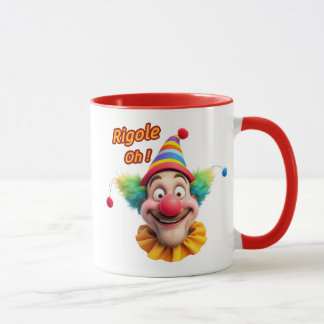 A clown and a play on words. mug
