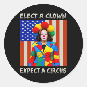 A Clown Expect A Circus Anti-kamala-harris Classic Round Sticker
